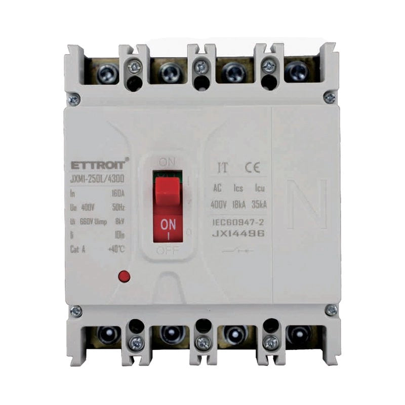 MCCB Interruttori Scatolati Magnetotermici 4P 22kA 160A AC 400V IP20 IEC60947-2