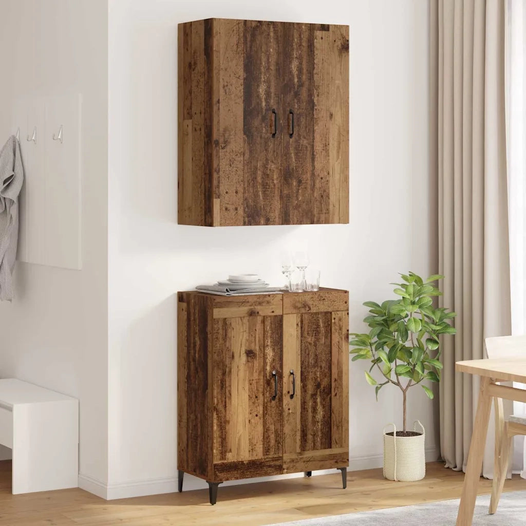 Credenza | Madia | Buffet da pranzo | Armadio da pranzo Legno vecchio 69,5 x 34 x 180 cm Legno multistrato