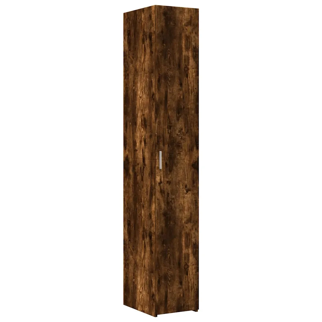 Mobile contenitore sottile e compatto 30 x 42,5 x 225 cm spazio ottimizzato stile contemporaneo legno composito finitura rovere affumicato 02_0055550