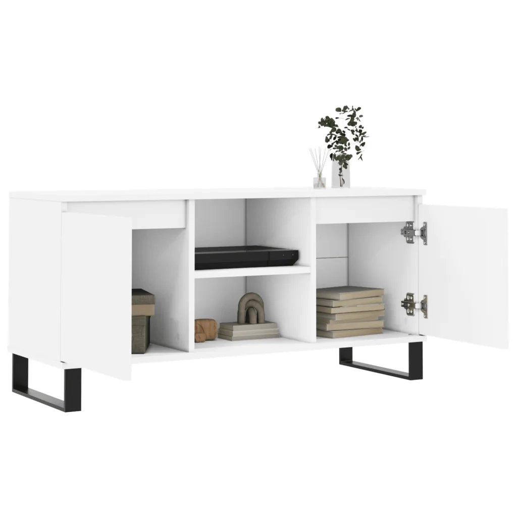 Mobile Porta TV Bianco 104x35x50 cm in Legno Multistrato 827020