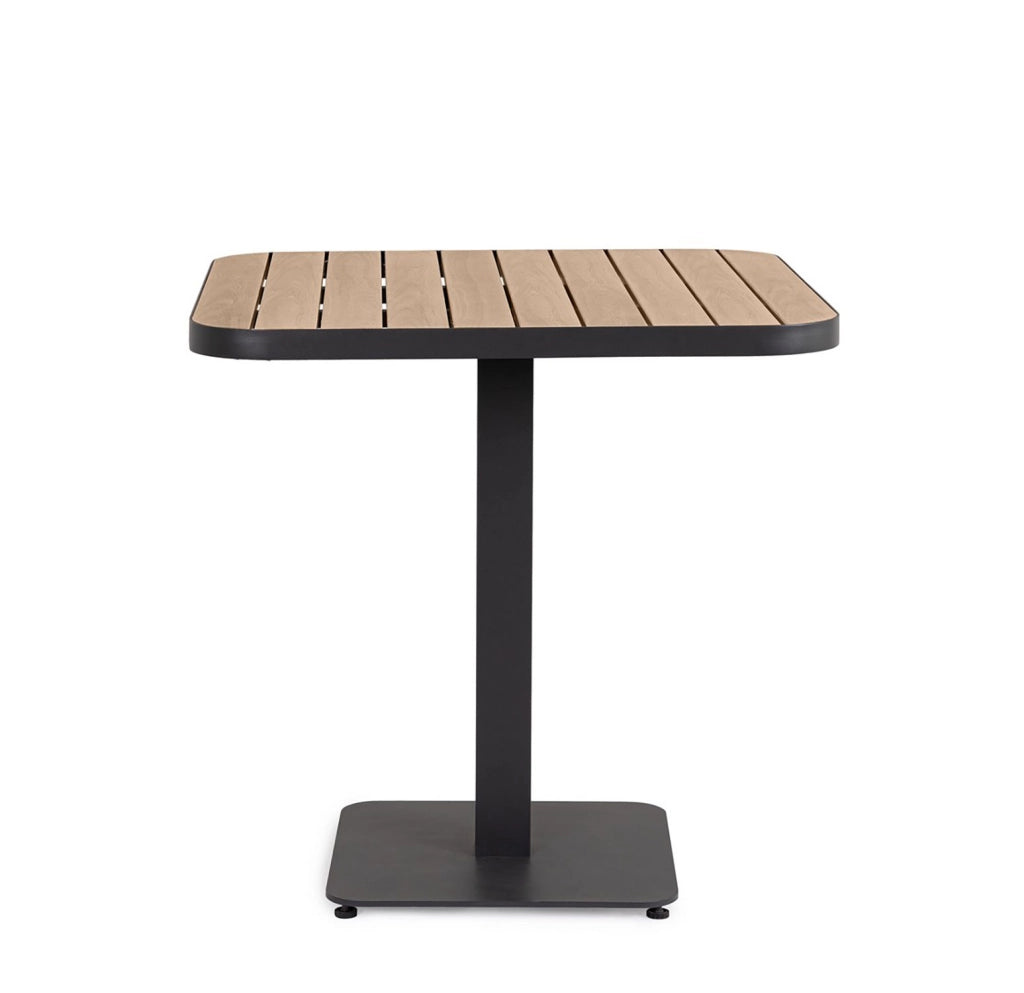 Tavolo da Esterno 75x75x75h cm in Alluminio e Acciaio E-Coating Zelmar Antracite