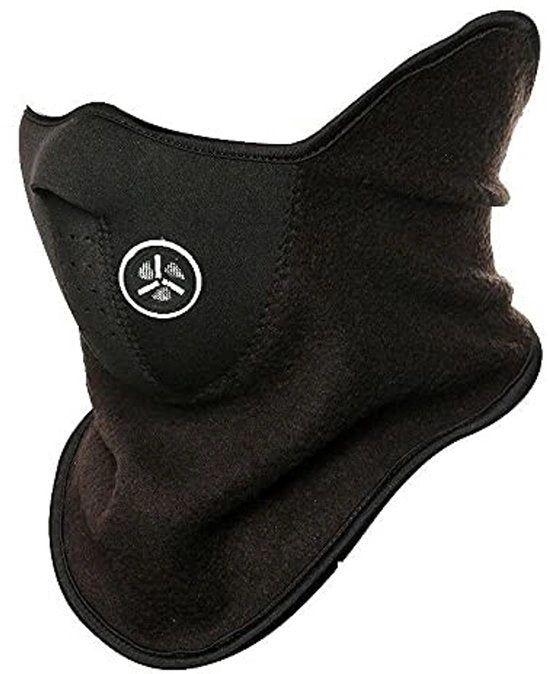 Maschera per motociclisti universale - Balaclava - Half gelaatsmasker - Sjaal - Caldo - Sistema di ventilazione - Nero 54 cm - Maschera per la faccia