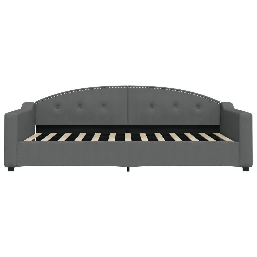 Divano Letto con Materasso Grigio Scuro 100x200 cm in Tessuto