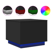 Tavolino da salotto | Tavolino da caff¨¨ | Tavolino da Soggiorno con Luci LED Nero 50x50x40 cm
