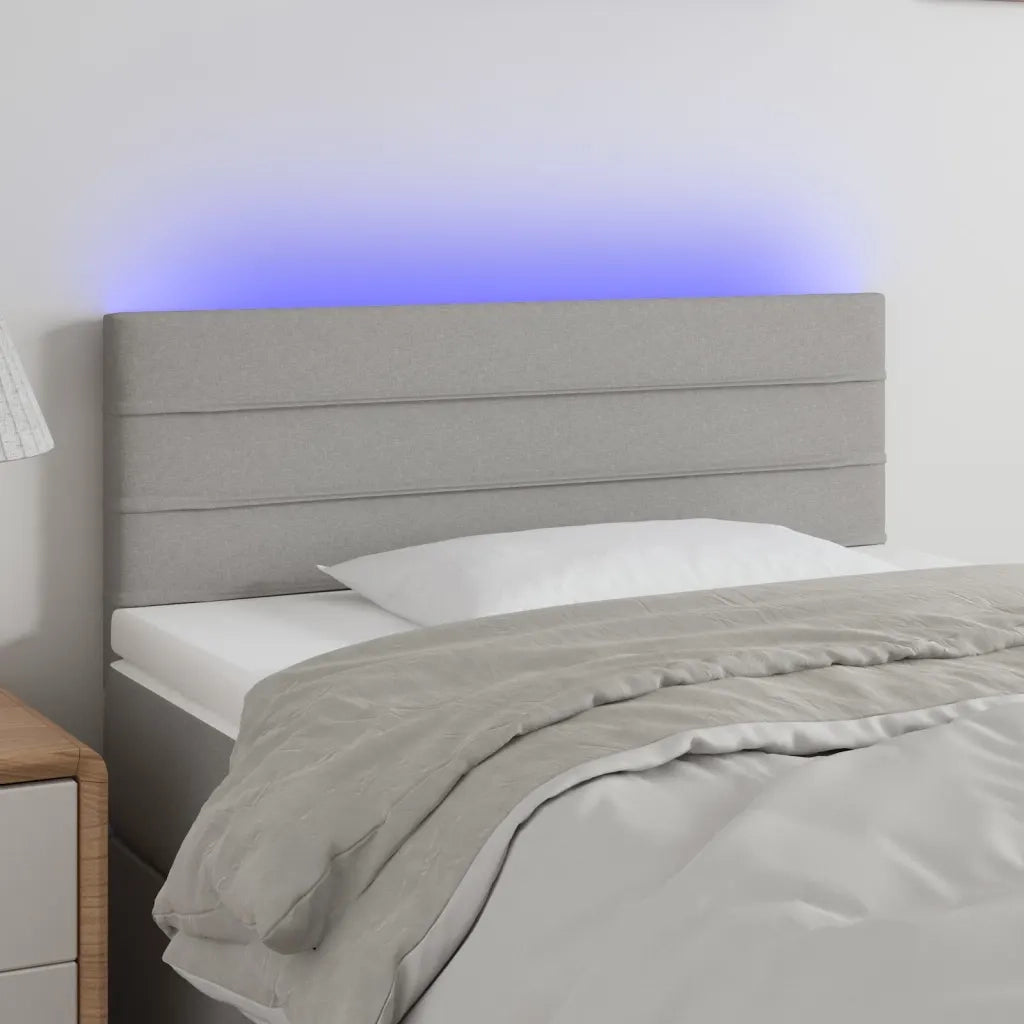 Testiera a LED-Testata con LED Grigio Chiaro 90x5x78/88 cm in Tessuto 606901