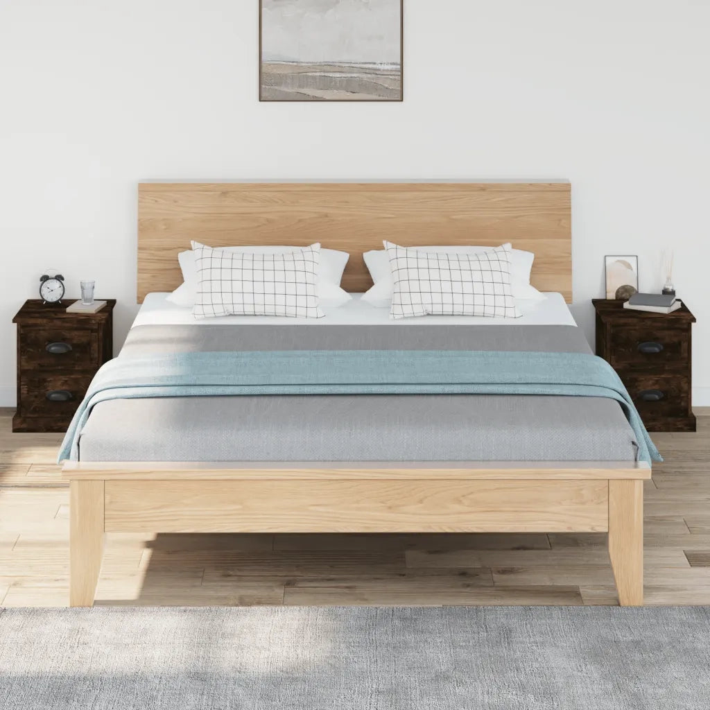 Set di 2 Comodini | Armadio da Notte | Mobiletto da notte Rovere Fumo 39x39x47,5 cm in Legno Multistrato