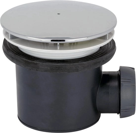 Doccia con scarico orizzontale - 90 mm - verniciato a cromatura