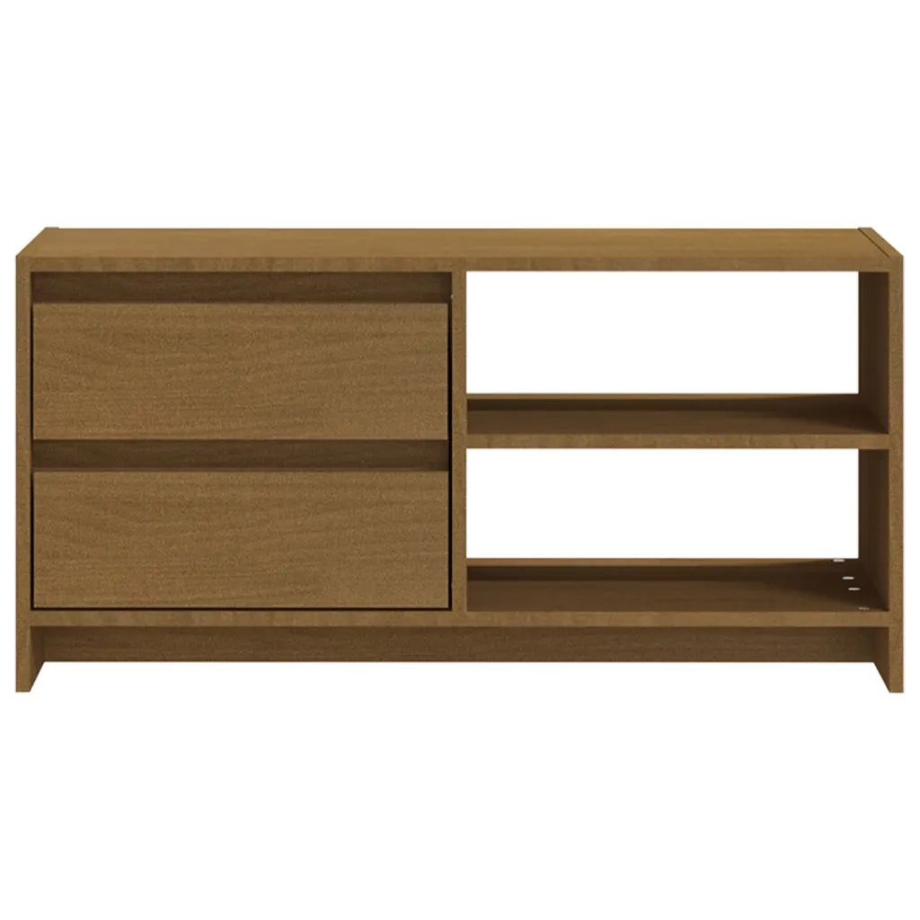 Mobile Porta TV Marrone Ambra 80x31x39 cm in Legno di Pino 809897