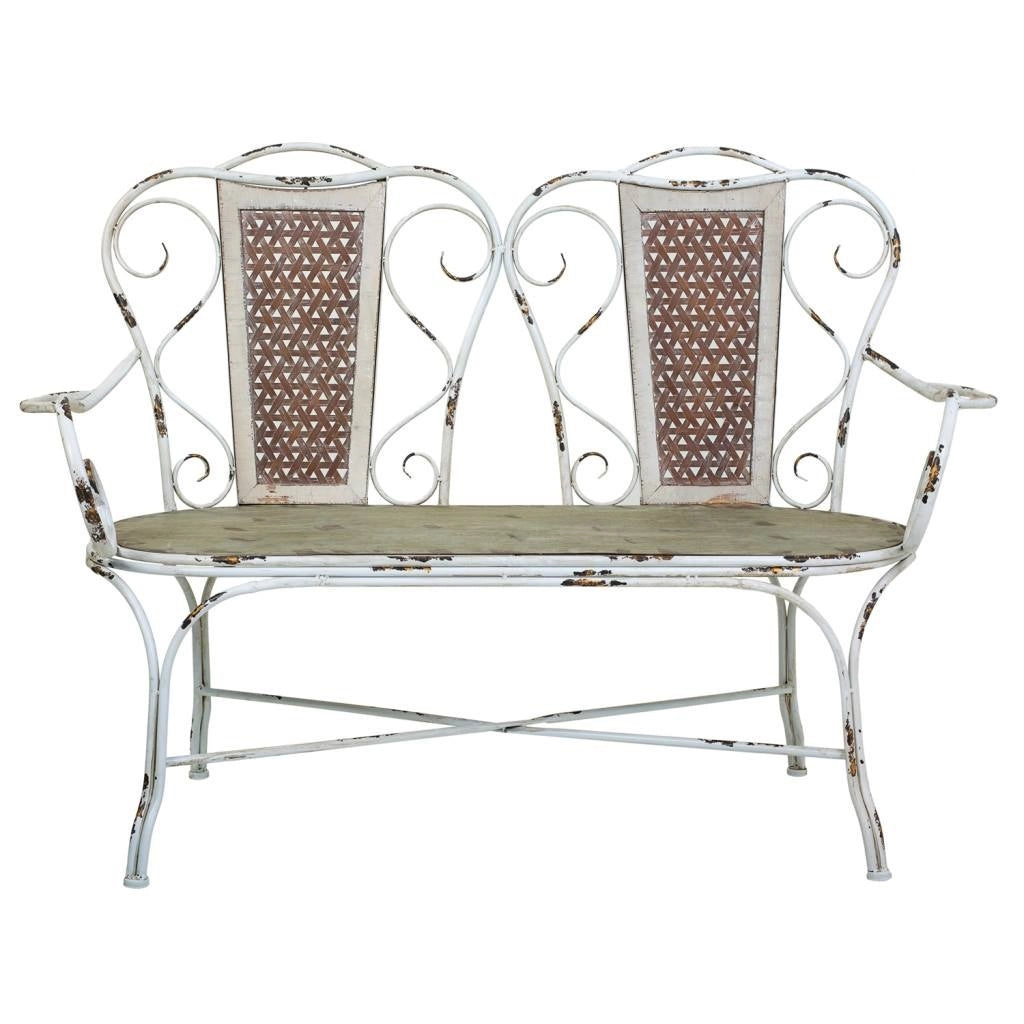 Panchina in metallo 129x56,5x95h cm grigio