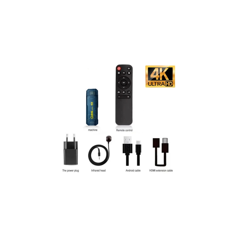 Trade Shop - Tv Stick 4k Ultra Hd Con Telecomando Lettore Multimediale 16gb+256gb Androidtv -