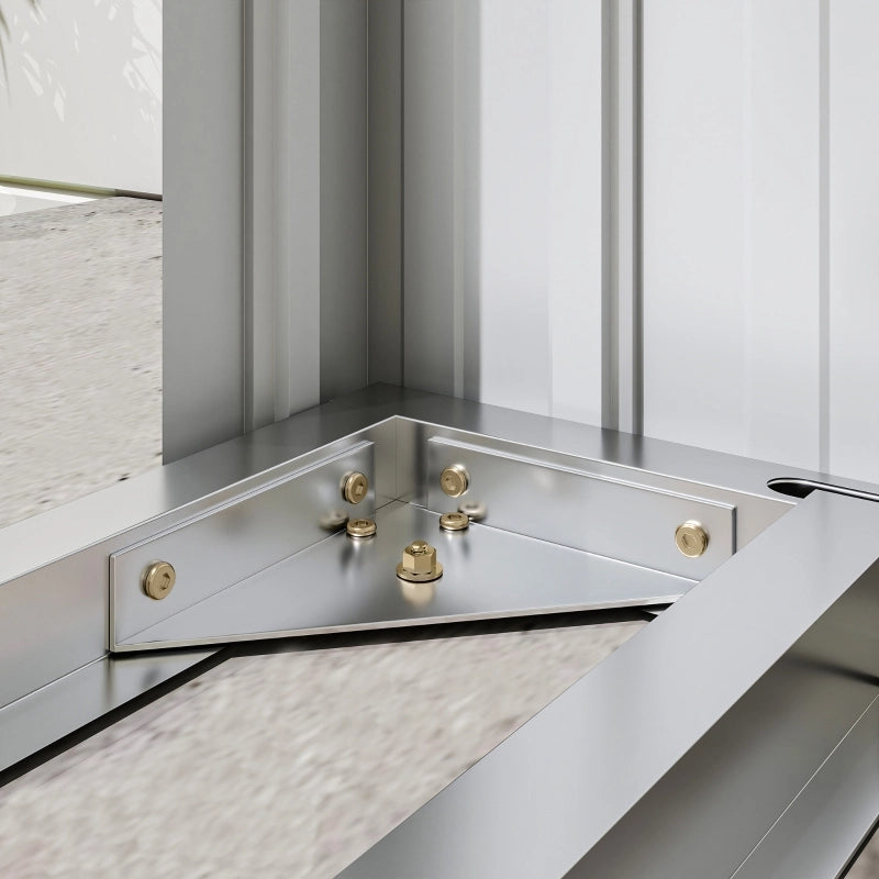 PORTALEGNA da esterno 213x66,5x150 cm in acciaio grigio scuro