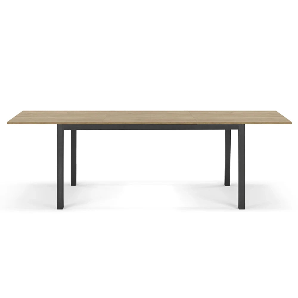 Tavolo da pranzo allungabile Noce Nodato 160x85 modello GIOTTO MADE IN ITALY con 2 allunghe laterali da 40 cm per sala da pranzo, cucina e soggiorno, design moderno