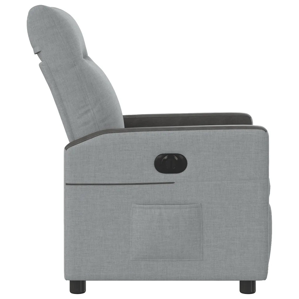 Poltrona Elettrica Reclinabile-Divano Sedia Grigio Chiaro in Tessuto 103345