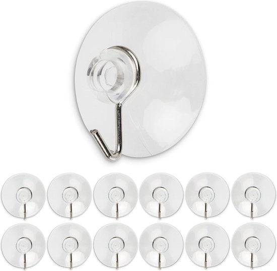 Zuignaphaken trasparenti Ø 40 mm - 12 pezzi - Asciugamani per bagno e cucina