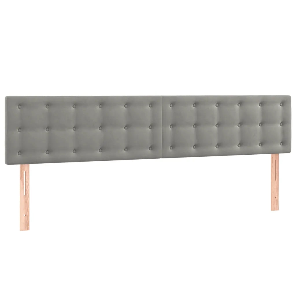 Testiera | Testata Grigio Chiaro 180x5x78/88 cm in Velluto