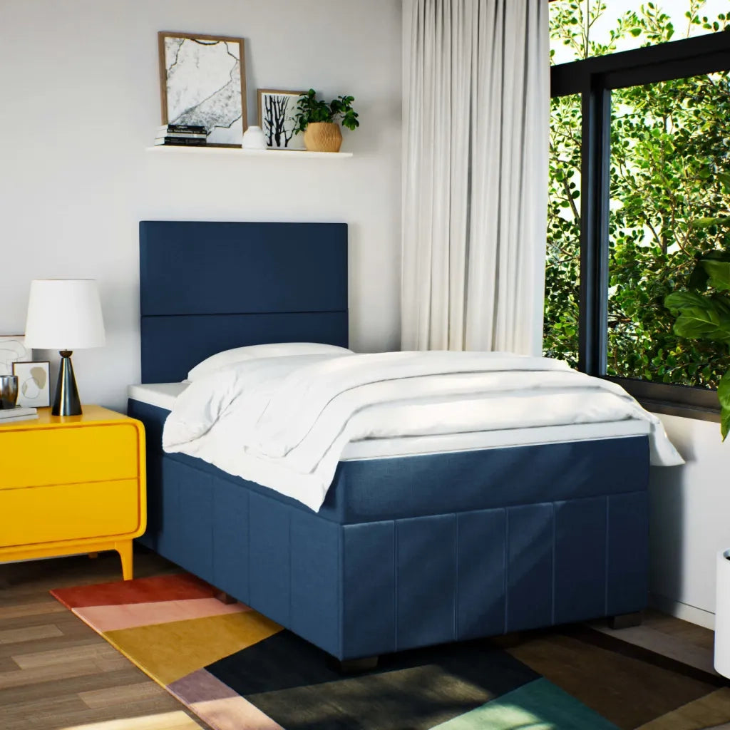 Giroletto a Molle con Materasso Blu 120x190 cm in Tessuto 3291606