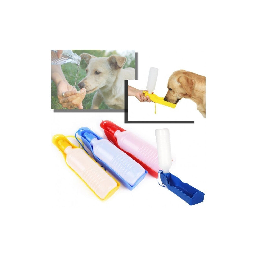 Trade Shop - Borraccia Con Scodella Portatile Per Cani Gatti Bottiglia Salvagoccia 300ml -