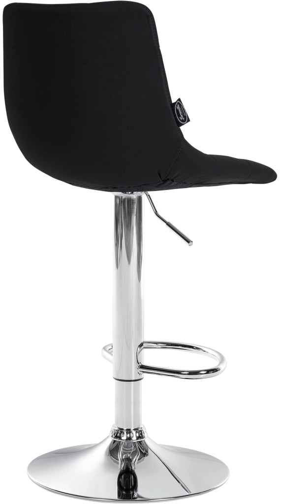 Sgabello Jerry in similpelle nero,cromo