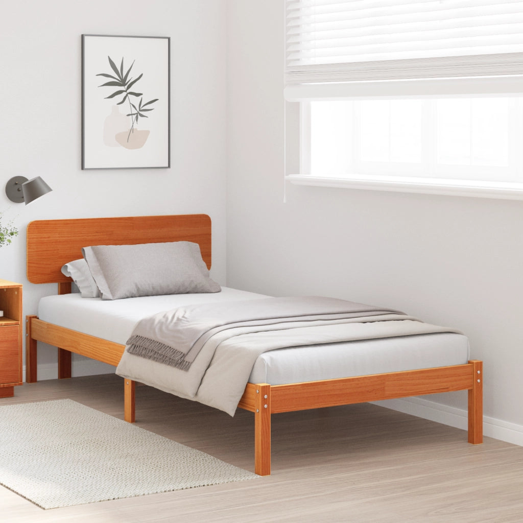 Struttura letto con testiera Cerato marrone 100x200 cm Legno massello di pino