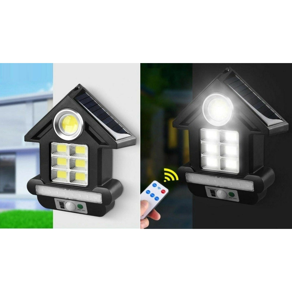 Trade Shop - Faro Solare Con Pannello Faretto Sensore Movimento 81led Cob Telecomando Cl-s180 -