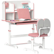 Scrivania Bambini con Sedia Regolabile ¨C zephmum ¨C Rosa 80x55x107,5 cm