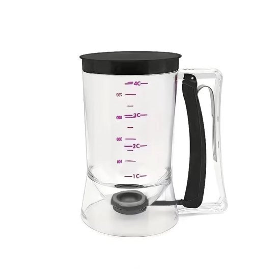 Dispensatore di accessori per torte - Dispensatore manuale per la cucina per pannocotte e wafel uniformi - Chiusura senza gocce - Nero