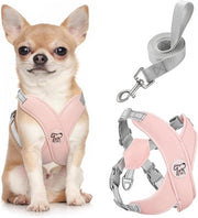 Harnas per Cani con Cinturino per Piccoli e Medi Cani e Puppi - Giacca Respirante (S, Rosa)