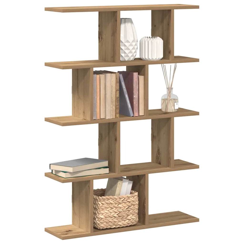 Mensola a Muro Cubo 12 Scomparti Truciolato Rovere Artigianale 860021