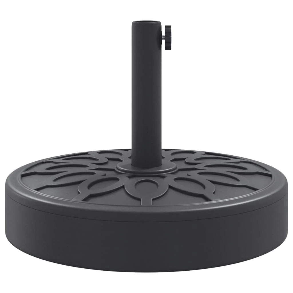 Base rotonda per ombrellone per pali da 38-48 mm 45 x 35,5 cm stabilità rinforzata design senza tempo in PE nero 02_0056646