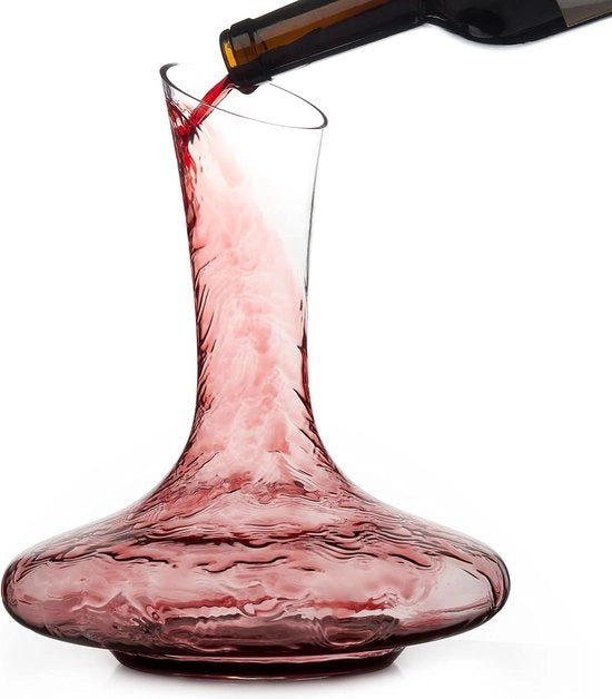 Wijnkaraf con ventilatore per vino con accessori (grande, 1,8 l) - vaso di cristallo stabile e di alta qualità - massima ventilazione del vino