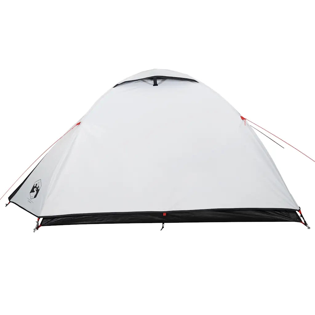 Tenda Campeggio a Cupola 4 Persone Bianca Tessuto Impermeabile 94338
