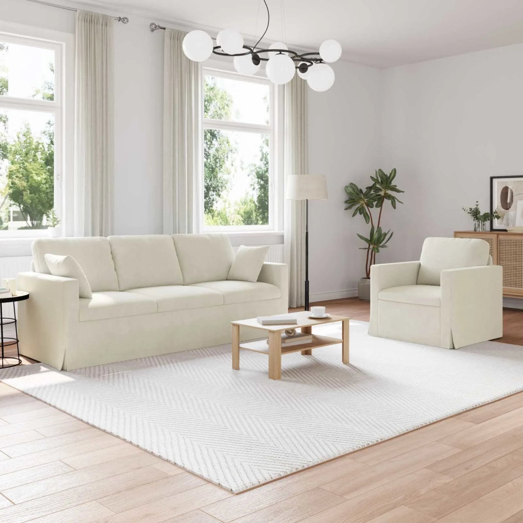 Set di divani 2 pcs Crema 198 x 78 x 80 cm Velluto