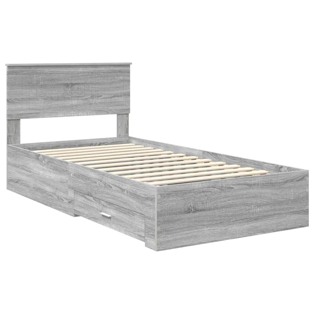 Struttura del letto con testiera Grigio Sonoma 100 x 200 cm 3410936