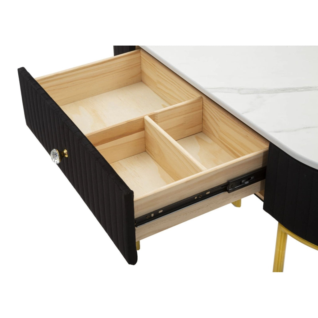 Tavolo Consolle VKH614, Nero, Legno, 100x43x74 cm