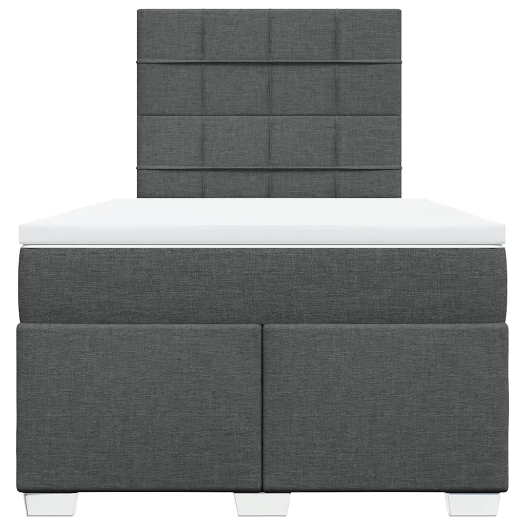 Giroletto a Molle con Materasso Grigio Scuro 120x200 cm Tessuto