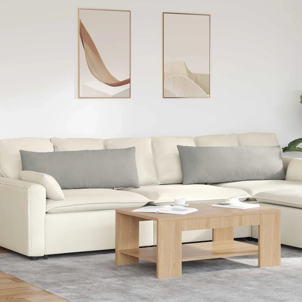 Cuscini da Divano 2 pz-Set di 2 Cuscini per Sofa Grigio chiaro 120 x 40 cm Tessuto 222135