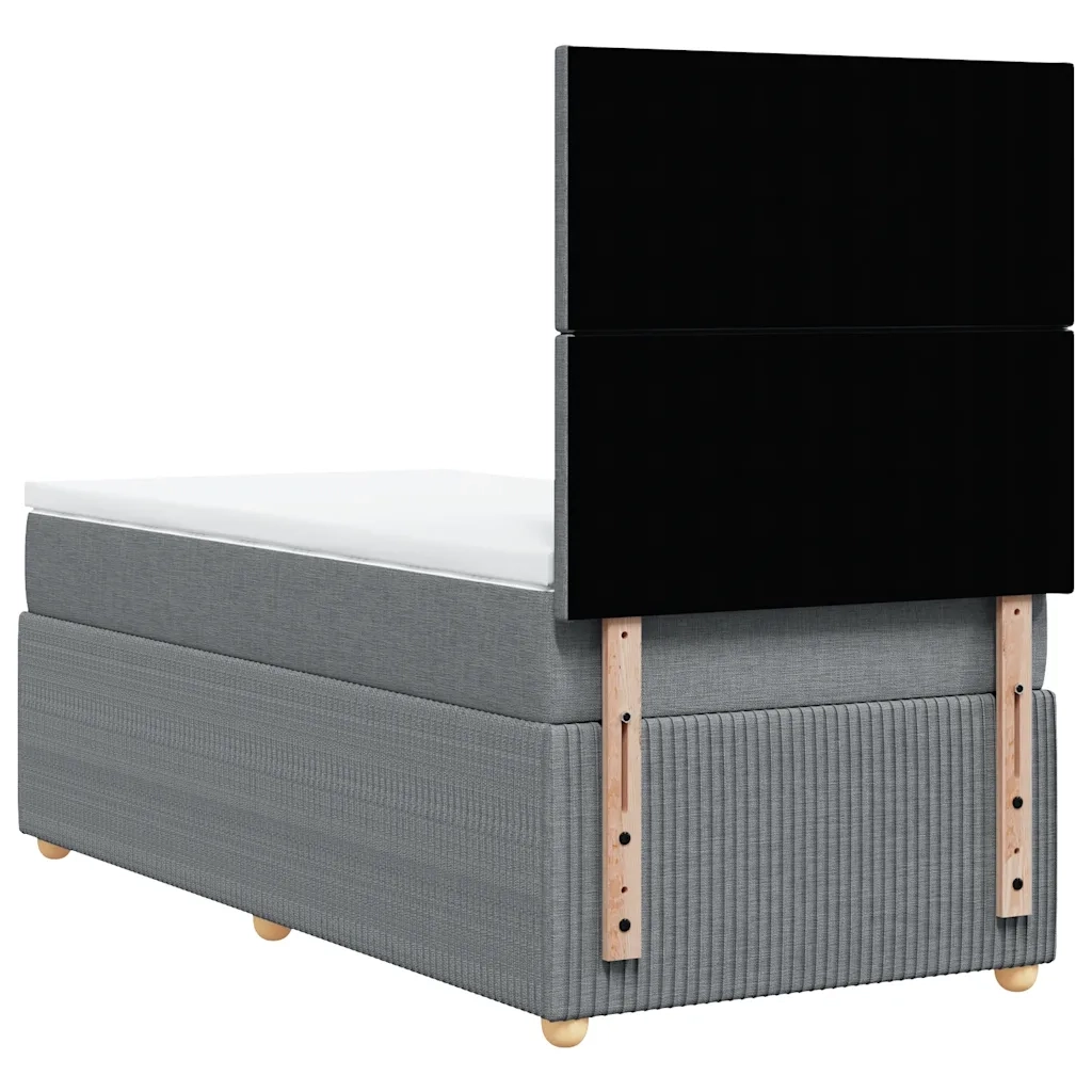 Giroletto a Molle con Materasso Grigio Chiaro 80x200 cm Tessuto