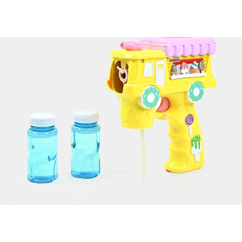 Trade Shop - Pistola Spara Bolle A Forma Di Camion Dei Dolci Con 2 Flaconi Di Ricarica Da 70ml 6760270 -