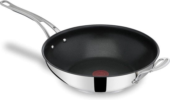 Wokpan 30 cm - Adatto per induzione e forno - Segnale Termico - Con maniglia in acciaio inox - Smalto duraturo