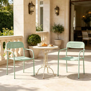 Set di 2 sedie da giardino impilabili in metallo verde 56 x 58 x 78 cm