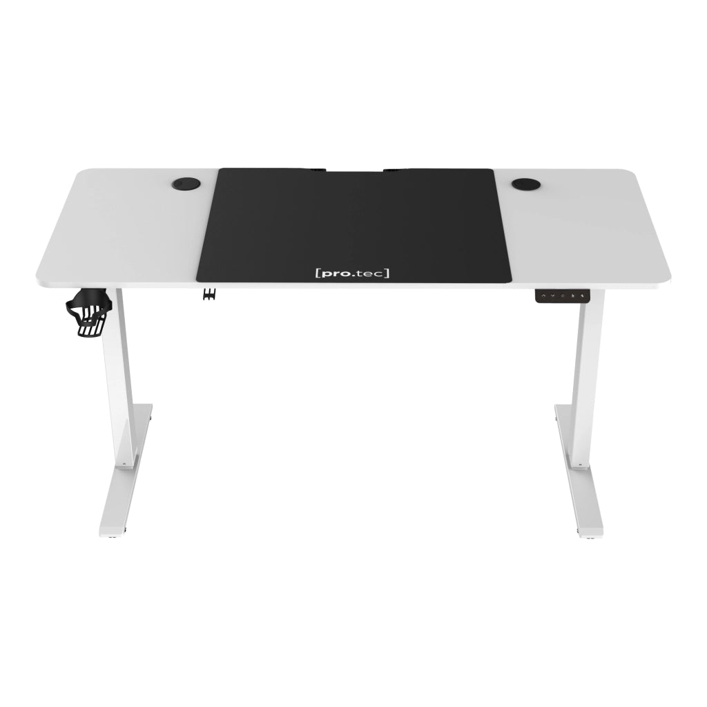 Scrivania 'Stryn' Regolabile in Altezza con Sollevamento Elettrico 140 x 60 Bianco Puro - pro.tec