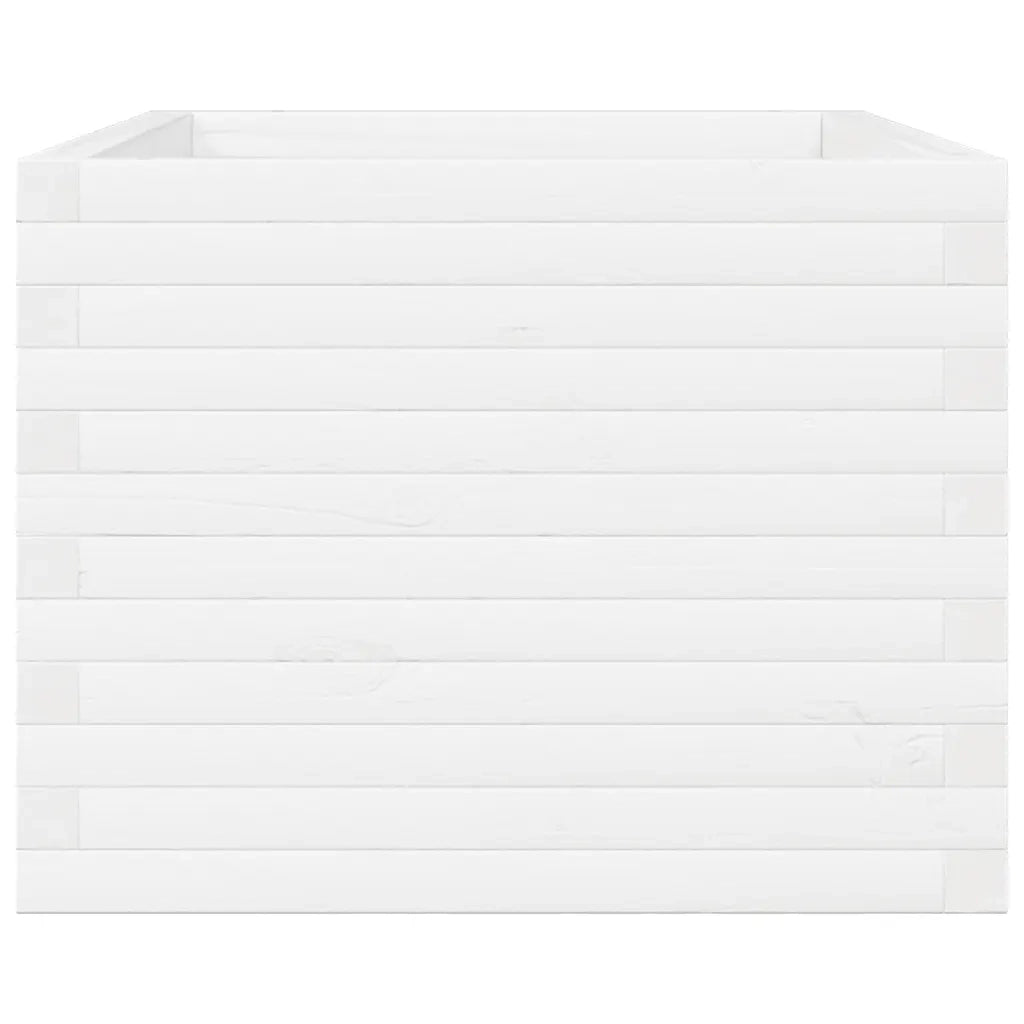 Fioriera da Giardino Bianca 110x60x49,5 cm Legno Massello Pino
