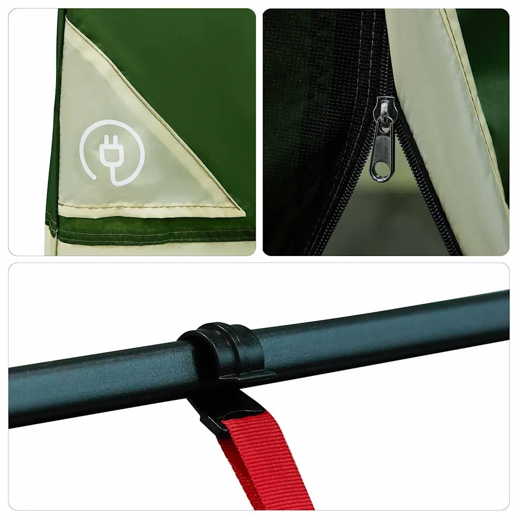 vidaXL Tenda con tetto Altro Verde e Nero 280 x 220 x 176 cm