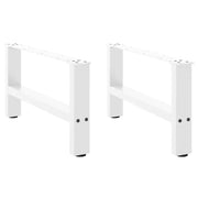 Gambe per Tavolino da Caff¨¨ Bianche 2 pz | Piede del tavolo 60x(30-31) cm Acciaio