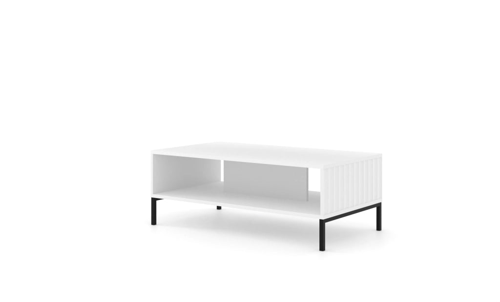 TAVOLINO WAVE BIANCO OPACO GAMBE NERE