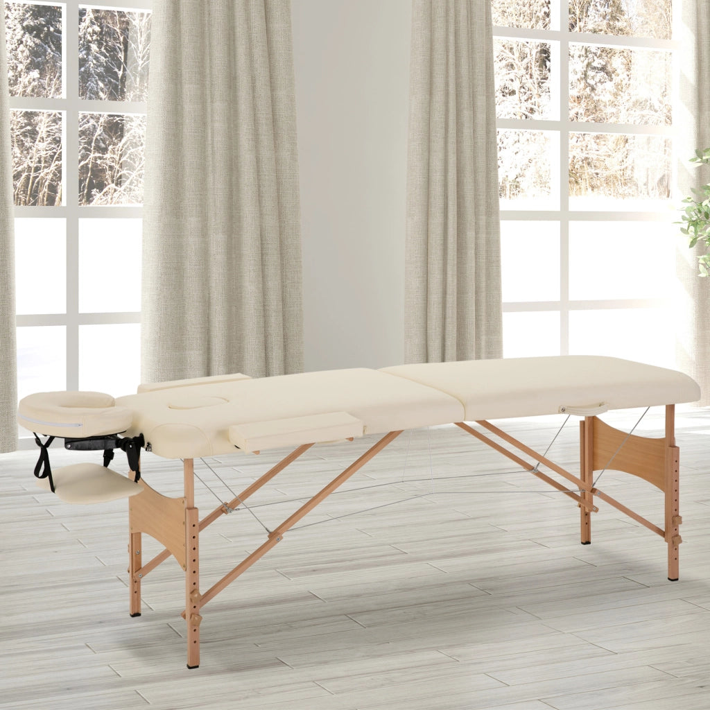 Tavolo pieghevole regolabile in altezza ¨C zephmum ¨C 210x81 cm colore crema