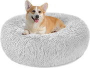 Cuscino per cani e gatti, soffice, rotondo, a piuma, donut, comodo cuscino per cani, cesta per cani, lavabile, S/M/L/XL/XXL per cani piccoli, medi e grandi, gatti e altri animali domestici (XL-70 cm, grigio chiaro)