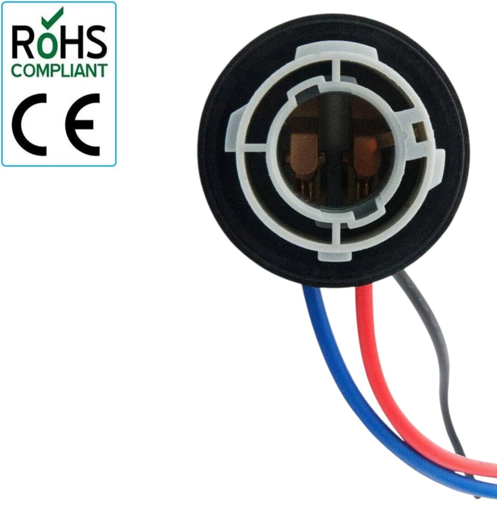 Kit 2 Portalampada 1157 BAY15D con Cavi – Adattatore Presa Lampadina Auto Moto