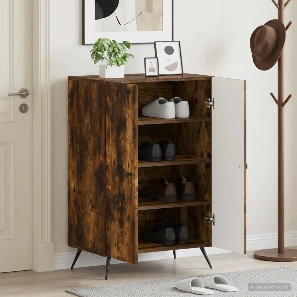 Mobile per scarpe BREDA 59,5 x 39,5 x 90 cm Rovere Fumo 897530