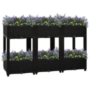 Fioriera Rialzata-Vaso da Esterno-Fioriera Elevata 120x40x71 cm in Polipropilene 275993